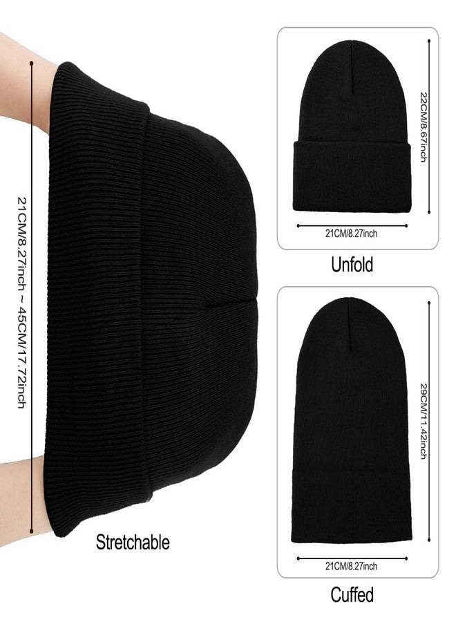 QPIXVB Black Beanie,Winter Beanie Hats for Women Men,Christmas Stocking Stuffers Under 10 Dollars for Teens Dad Mom,White Elephant Gifts for Adults,Camping Hiking Gift,Brimless Hat - Image 3